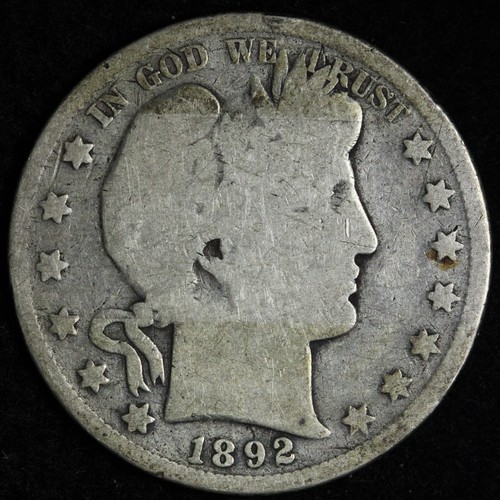 1892 barber silver half dollar - 1892,